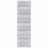 SAFAVIEH Parma Shag Collection PMA550F Grey / Ivory Rug 2' 3 x 8'