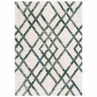 SAFAVIEH Berber Shag Collection BER214C Ivory / Green Rug 2' x 8'