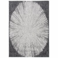 SAFAVIEH Outdoor CY8893-37621 Courtyard Grey / Black Rug 2' x 3' 7
