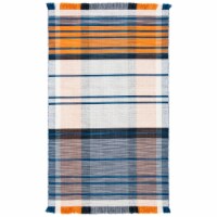 SAFAVIEH Striped Kilim STK702P Orange / Blue Rug 5 X 8