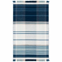SAFAVIEH Striped Kilim STK707M Handwoven Blue /Beige Rug 5 X 8