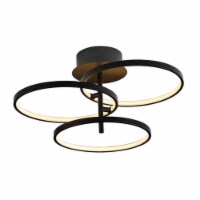 Safavieh FLU4062A Saretta Flush Mount, Matte Black