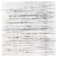SAFAVIEH Fontana Shag Collection FNT850A Ivory / Grey Rug 5' 3  square