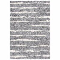 SAFAVIEH Venus Shag Collection VNS603J Grey/Ivory Rug 6' x 9'
