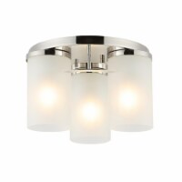 Safavieh FLU4070A Jeffra Flush Mount, Brushed Nickel & Acid Glass