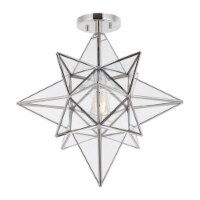 Safavieh FLU4081A Abrielle Flush Mount, Brushed Nickel & White Glass