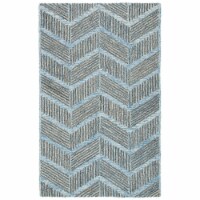 SAFAVIEH Metro MET453M Handmade Blue / Black Rug 4' x 6'