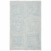 SAFAVIEH Metro MET454L Handmade Light Blue / Ivory Rug 3' x 5'