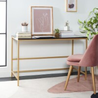 SAFAVIEH Nova Glossy Wooden Desk Black / Gold