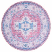 SAFAVIEH Serapi Collection SEP355Q Red / Ivory Rug 6' 7  round