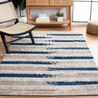 SAFAVIEH Natura NAT655N Handwoven Beige / Navy Rug 6' round
