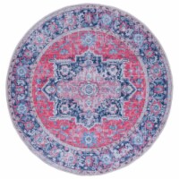 SAFAVIEH Serapi Collection SEP323Q Red / Navy Rug 6-7 X 6-7 Round