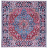 SAFAVIEH Serapi Collection SEP369M Blue / Rust Rug 6-7 X 6-7 Square