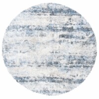 SAFAVIEH Berber Shag Collection BER273A Ivory / Grey Rug 8' round