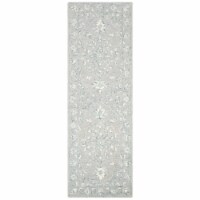 SAFAVIEH Micro-Loop MLP504F Light Grey / Ivory Rug 2' 3 x 13' 0
