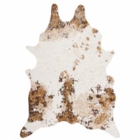 SAFAVIEH Faux Cow Hide FCH207T Beige / Dark Brown Rug 3' x 5'
