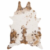 SAFAVIEH Faux Cow Hide FCH207T Beige / Dark Brown Rug 5' x 6' 5