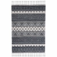 SAFAVIEH Natura NAT345H Handwoven Charcoal / Ivory Rug 5' x 8'