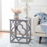 SAFAVIEH Milo Trellis Gold Leaf End Table Taupe