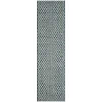 SAFAVIEH Outdoor CY8653-37221 Courtyard Turquoise / Light Grey Rug 2' 3  x 20'