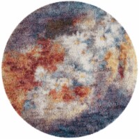 SAFAVIEH Gypsy Collection GYP520A Rust / Ivory Rug 5' 1 round