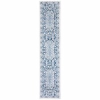 SAFAVIEH Toscana Collection TOS652B Ivory / Navy Rug 2' x 9'