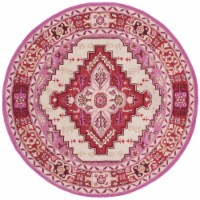 SAFAVIEH Bellagio BLG545A Handmade Red Pink / Ivory Rug 7' round