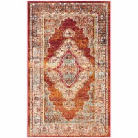 SAFAVIEH Crystal CRS500A Orange / Light Blue Rug 2' 2  x 15'