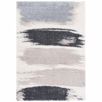 SAFAVIEH Fontana Shag Collection FNT898F Grey / Ivory Rug 3' x 5'