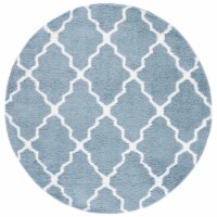 SAFAVIEH Berber Shag BER575M Blue Rust / Ivory Rug 7' round