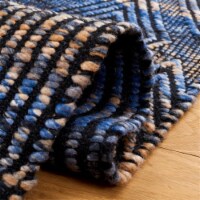 Safavieh NAT932M-6R 6 x 6 ft. Natural Hand Woven Round Area Rug, Blue & Orange