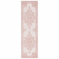 Safavieh MET616U-28 2 ft. 3 in. x 8 ft. Metro Hand Tufted Runner Area Rug, Pink & Ivory