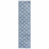 SAFAVIEH Tahoe Shag Collection THO677M Blue / White Rug 2' x 9'