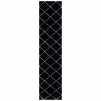 Safavieh THO676Z Tahoe Shag Black / White plumage blue 2' x 9' runner