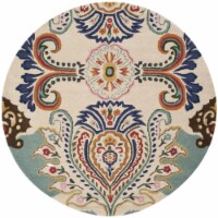 SAFAVIEH Bella BEL118A Handmade Ivory / Teal Rug 3' round
