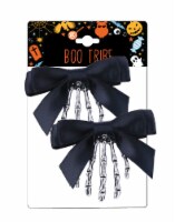 Black Skeleton Halloween Hair Bow Clips - 2 Pack Perspective: Main