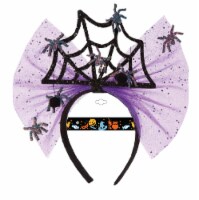 Purple Bow Spider Web Halloween Headband Perspective: Main