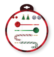 FAF Christmas Holiday Earrings and Bobby Pins Set Perspective: Main