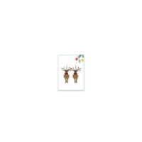 Red and Gold Reindeer Earings Perspective: Main