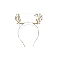 Reindeer Antler Crystal Gold Headband Perspective: Main