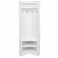 Pemberly Row Contemporary Corner Hall Tree in White