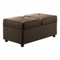 Pemberly Row Wood Storage Ottoman with Chair in Brown