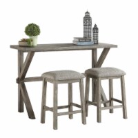 Pemberly Row 3 Piece Wood Counter Height Dining Set in Wire Brush Gray