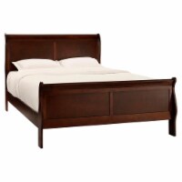 Pemberly Row Traditional Engineered Wood California King Sleigh Bed in Cherry