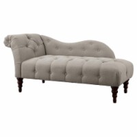 Pemberly Row 66  Traditional Textured Fabric Chaise in Brown