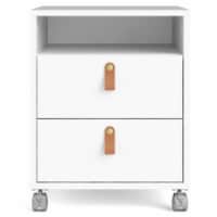 Pemberly Row Contemporary 2 Drawer 1 Shelf Mobile Cabinet in White