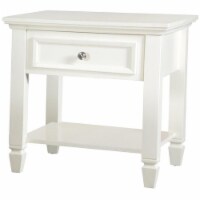 Bowery Hill 1 Drawer Square End Table with Lower Shelf in Buttermilk