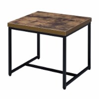 Bowery Hill Square End Table in Weathered Oak and Black