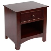 Bowery Hill Solid Wood 1-Drawer Nightstand in Cherry