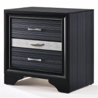 Bowery Hill Square 3 Drawers Nightstand in Black
